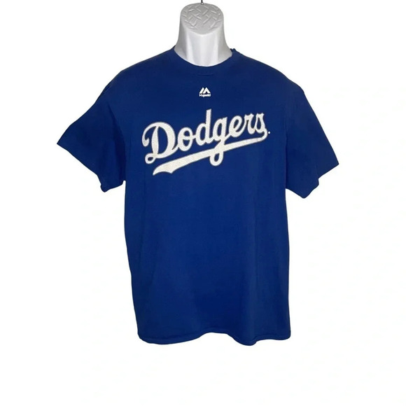 Men's Majestic Corey Seager Royal Los Angeles Dodgers Player #5 T-Shirt | Cotton - Picture 6 of 6